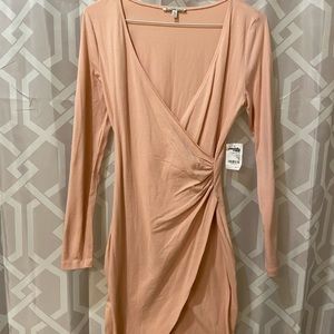 Front split long sleeve cocktail dress